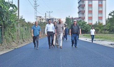Tekkeköy’de sıcak asfalt çalışmaları sürüyor